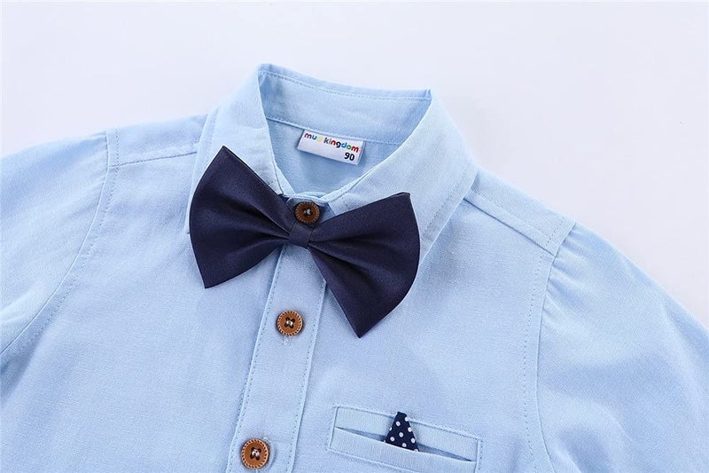 Mud Kingdom Little Boys Shirt and Tie Set Cute Stars 4T Navy Blue - Image 3